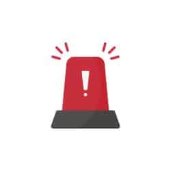 Illustration d’une alerte rouge signalant un incident ou un risque en cybersécurité.