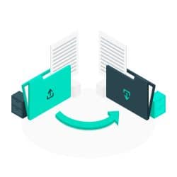 llustration du transfert de fichiers sécurisés – partage de données dans le respect de la confidentialité