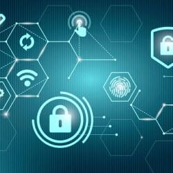 Schéma représentant les composants essentiels de la gestion des risques cybersécurité moderne : accès, réseau, données, et identité numérique.