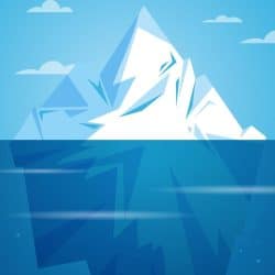 image iceberg représentant fache cachée des données sur internet.